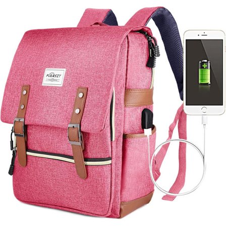 Laptop Ryggsekk for Kvinner, Arbeids Ryggsekk for Bærbar PC 15,6 Tommer Menn, Vannbestandig Ryggsekk for Skole, Business, Kontor med USB-ladeport