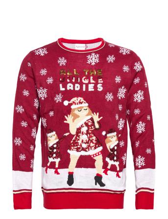 All My Jingle Ladies Neulepaita Pyöreä Kaula-aukko Punainen Christmas Sweats