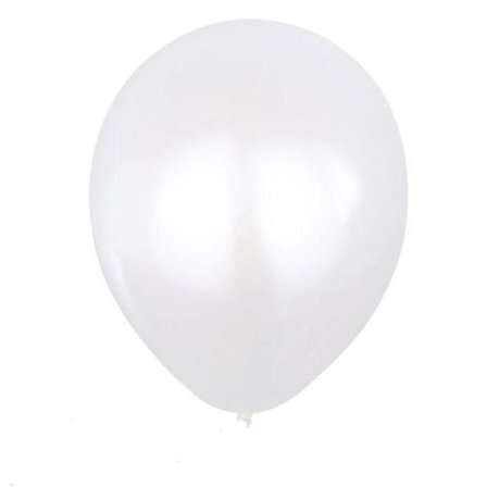 50 små ballonger metallisk hvite