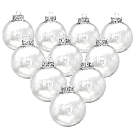 10 st Transparenta Julgranskulor Ihåliga Plast Glans DIY Tomma Prydnadskulor För Fest (FMY) 8 cm