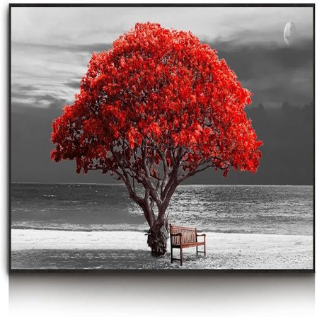 50X100cm Svart Ram Stor Modern Vardagsrumsväggdekoration, Åter