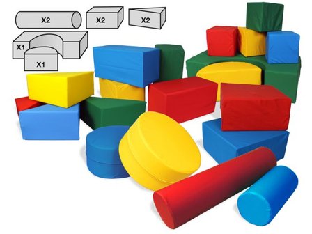 Mjuka klossar, 8/fp - Lyreco - Skola och förskola - Lekmaterial - Lekkuddar