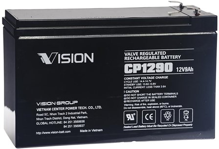 Vision CP1290F2 Batteri 12V, 9 Ah, Elfördelning & strömförsörjning