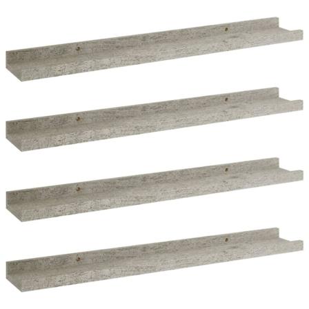 Vidaxl Vägghyllor 4 St Betonggrå 60x9x3 Cm Grå