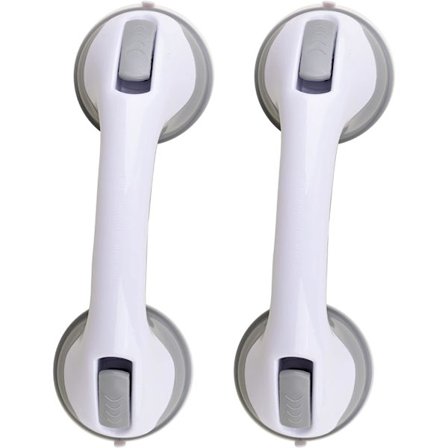 (2 stk.) Brusegreb 12 tommer greb kar og bruser sugekop badeværelse handicap ældre sikkerhedskop greb skridsikker kun