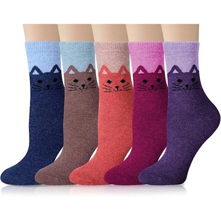 5 Par Dame Uldslår Tyk Strikket Varme Vintersokker Hyggelige Komfortable Sokker Gave til Kvinder