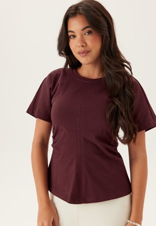 ONLY Onlmarie Life S/S RUCHING TOP Decadent Chocolate Klær