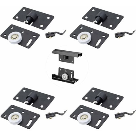 4 stk. Nylon Garderobedør Rullesæt, Skydedør Rulle Skab Skydedør Remskive Dør, Møbelhjul Skydehjul, Til Skydedørsskab