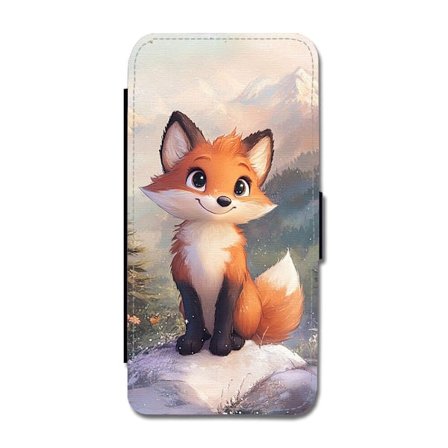 Söt Tecknad Räv Samsung Galaxy A55 5G Flip Mobilfodral