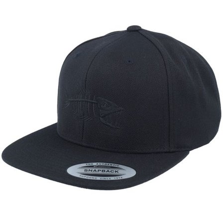 Skillfish - Svart snapback Keps - Fish Bones Black/Black Snapback @ Hatstore