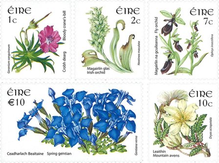 Irland - Blomster dagligmærker - Postfrisk sæt 5v