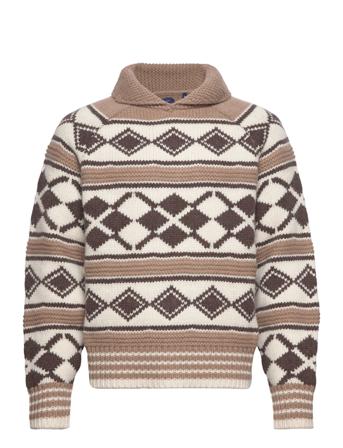 D2. Over D Diamond Sweater Knitwear Turtlenecks Brun GANT