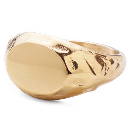 Magma | sygnet ze stali nierdzewnej w złotym kolorze dla mężczyzn - Sygnety