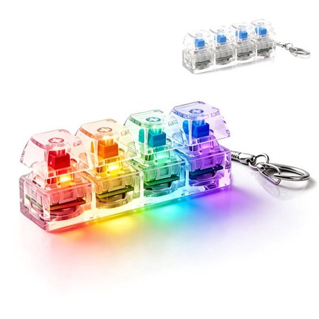 Keyboard Fingerspidslegetøj Keyboard Fingerspidslegetøj med LED-lys Stress Relief Legetøj Fingerspids Keyboard Nøglering Stress Relief Keyboard 