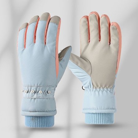 Kvinder Plys Handsker Snowboard Ski Handsker LAKE BLUE