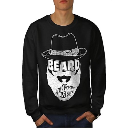 Beard Her Pleasure Men Blacksweatshirt | Wellcoda