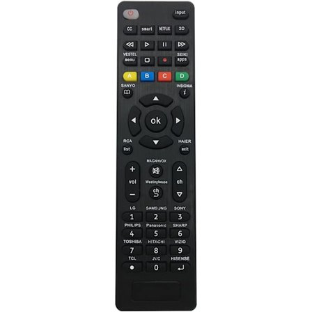 Universell fjärrkontroll ersättning för Samsung, Sony, Philips, Panasonic, TCL, Sharp, Hitachi, Vizio, TCL, Toshiba