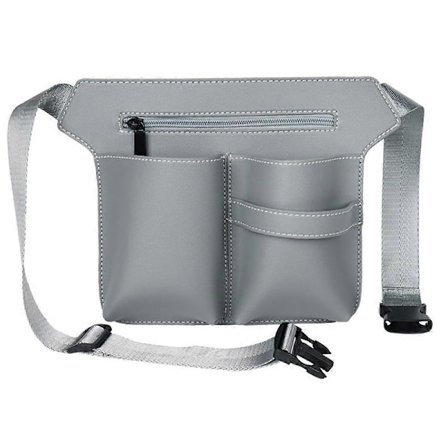 Barberverktøyveske med belte, PU-lær frisørbelteveske, profesjonell frisørverktøyveske for salong, sakseveske, 6 lommer, praktisk bærbar rumpetaske