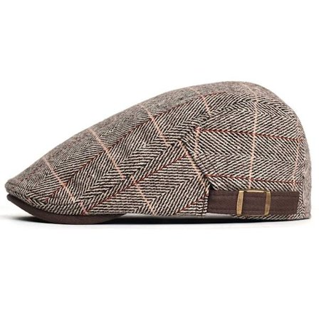 Newsboy Flat Cap Hattar Basker Flat Cap för Män - Ullfilt Mode Vintage Cap i Brittisk Stil