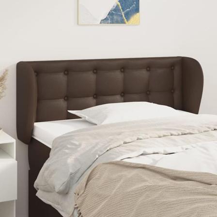 Vidaxl Huvudgavel Med Kanter Brun 93x23x78/88 Cm Konstläder Brun