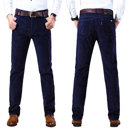 Miesten vakosamettihousut, rennot, slim fit, suora lahje