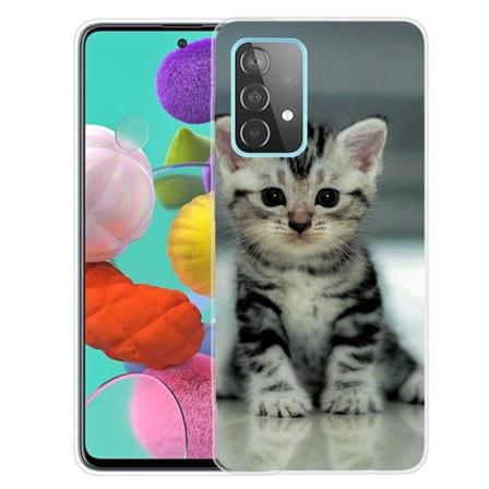 Deco Samsung Galaxy A13 4G Etui - Sød Kat Silver grey