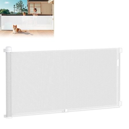 XMTECH Baby Sikkerhedsgitter - Udtrækkeligt Hundegitter (Bredde: 0 - 300 CM) - Hvid - Til Indendørs og Udendørs Brug