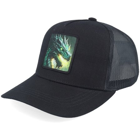 Kiddo Cap - Schwarz trucker Cap - Kids Green Dragon Black Trucker @ Hatstore