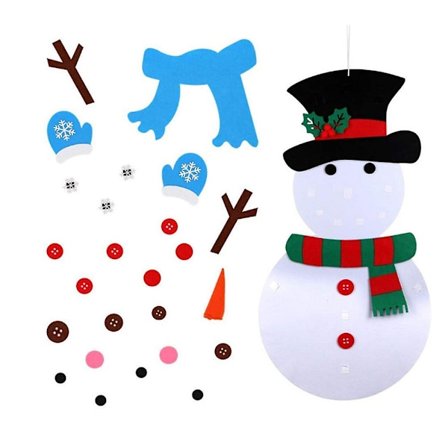 Jul DIY filt snögubbe barn filt helgdagar spel set avtagbar väggdekoration