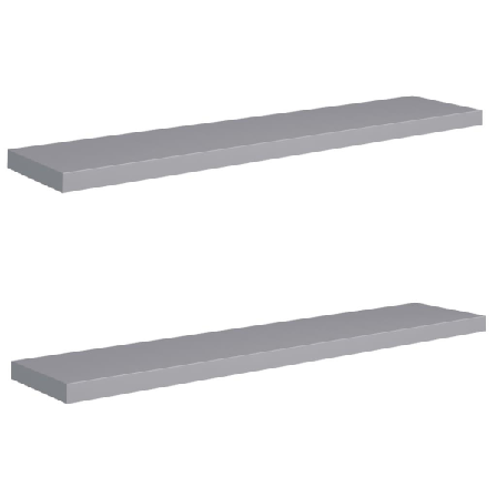 Vidaxl Svävande Vägghyllor 2 St Grå 120x23,5x3,8 Cm Mdf Grå
