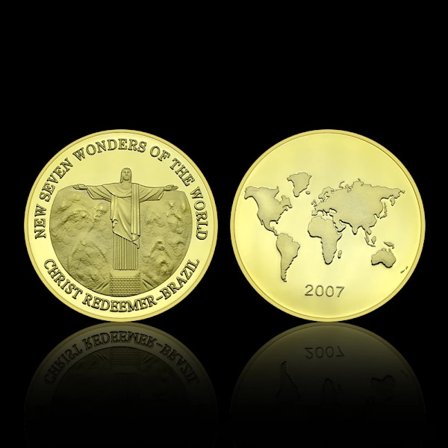 7 Verdens Vidundere Mindesmønter Den Kinesiske Mur Pyramide Taj Mahal Romerske Colosseum Festival Gave Samling Mønter(FMY)