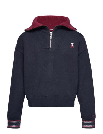 Monogram Half Zip-Up Sweater Sweat-shirt Genser Blå Tommy Hilfiger