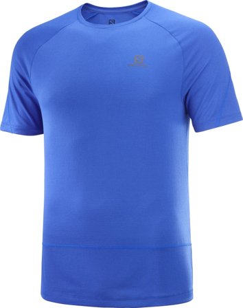 Salomon Men's Cross Run SS T-Shirt Men Short sleeved fitness sweater Blue M