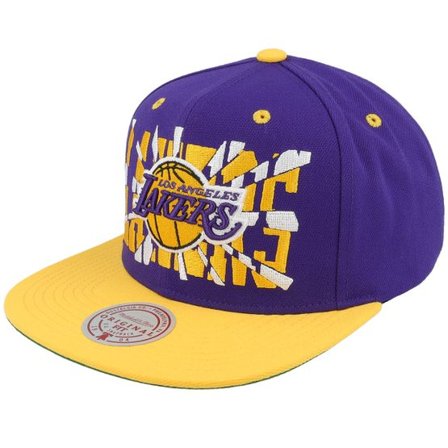 Mitchell & Ness - NBA Lila snapback Keps - Los Angeles Lakers Shattered Purple/Yellow Snapback @ Hatstore