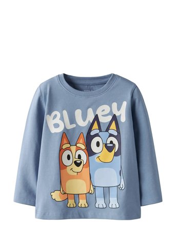 name it Nmmjonas Bluey Ls Nreg Top Box Sky - Blue - 116