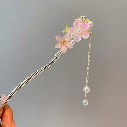 Hårnåle til knolde Udsøgt antik stil hårklemme til langt hår Hårnål til kvinder (pink)