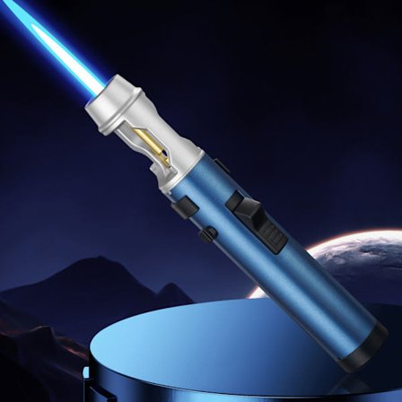 Vindtæt butan lighter camping lightere med oplukker justerbare blå flammer oppustelige lightere til udendørs grill