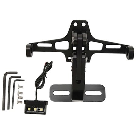 Motorsykkel Skiltbrakett med LED-lys Presis Støtsikker Passform for 4in Base Veigodkjent Motorsykkel