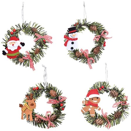 Julekrans Lille Julekrans Juletræspynt Pakke med 4