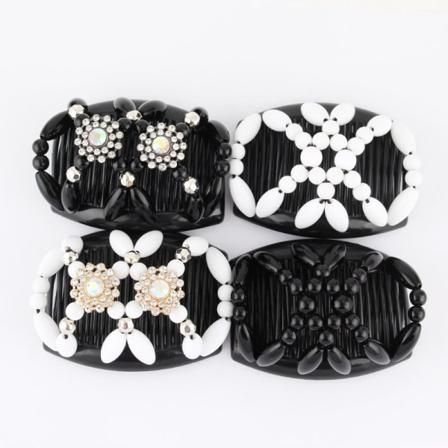 4 kpl helmillä koristeltuja hiuskampoja, taianomaiset joustavat hiusklipsit, venyvät hiuskampat, kaksoisklipsit, naisten hiuspinnit