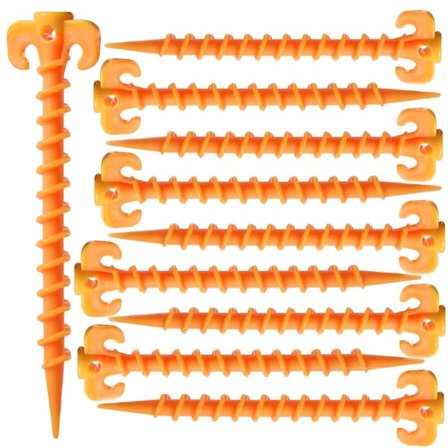 10 st Campingtält WanFengXue Tältpinnar Kraftiga tältspikar Plastskruv för fastsättning av campingtält regnskydd utomhus Tältspik 20×4,5 cm