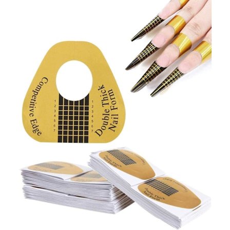 100 st Nail Art Forms Stickers Självhäftande Nagelformar Förlängningsguide Tips för Akryl UV Gel Nail Art Ho