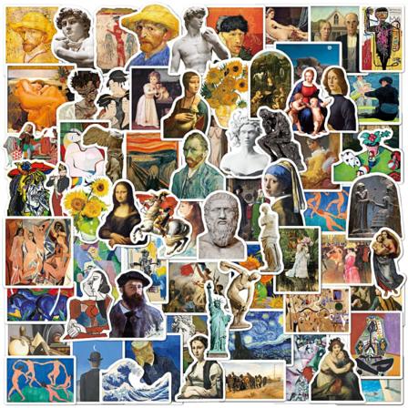 100 pakke bærbare klistremerker - Kunstnerisk stil - Vinyl - Vanntett A