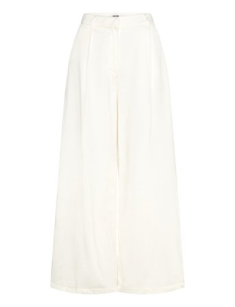 Monki Pleated High Waist Wide Leg Suiting Trousers - White - 40