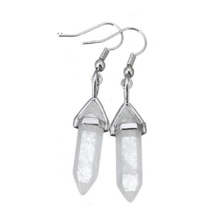 Örhängen Bergskristall Healing Rostfri Krok Pagan New Age