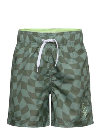 Swimshorts Bb Check Badeshorts Grønn Lindex*Betinget Tilbud