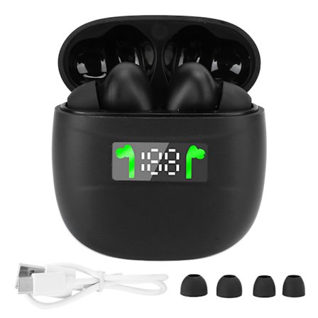 TWS Bluetooth 5.0 Hörlurar Sport Mini In-Ear Stereo Binaural Kommunikation Öronproppar Svart