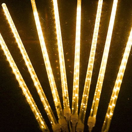 Regndroppslampor för juldekoration, julbelysning utomhus 30 cm 8 rör