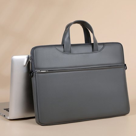 PU Handväska för män, enkel axelväska för surfplatta och laptop för affärer, affärsresor, möten, enkel datorväska