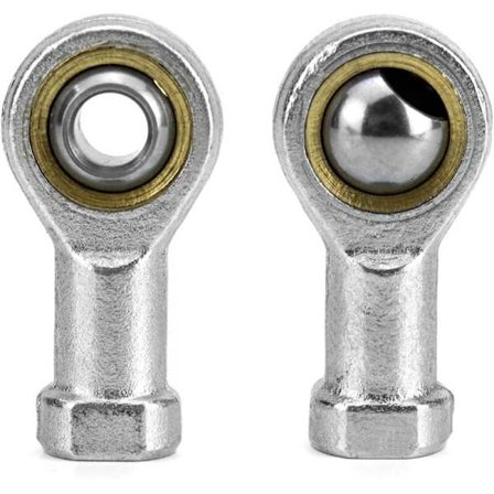 2 stk 8mm ende sfærisk lager M8 x 1,25, selvsmørende med hunngjenger